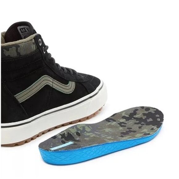 VANS Sk8-Hi MTE-1  waterproof Rain Camo Black/Marshmallow lace up shoes sneakers